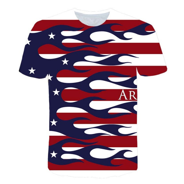 2021 New USA Flag T-shirt Men / Women Sexy 3d Tshirt Print Eagle American Flag Men T-shirt Summer Tops Tees men clothing fashion