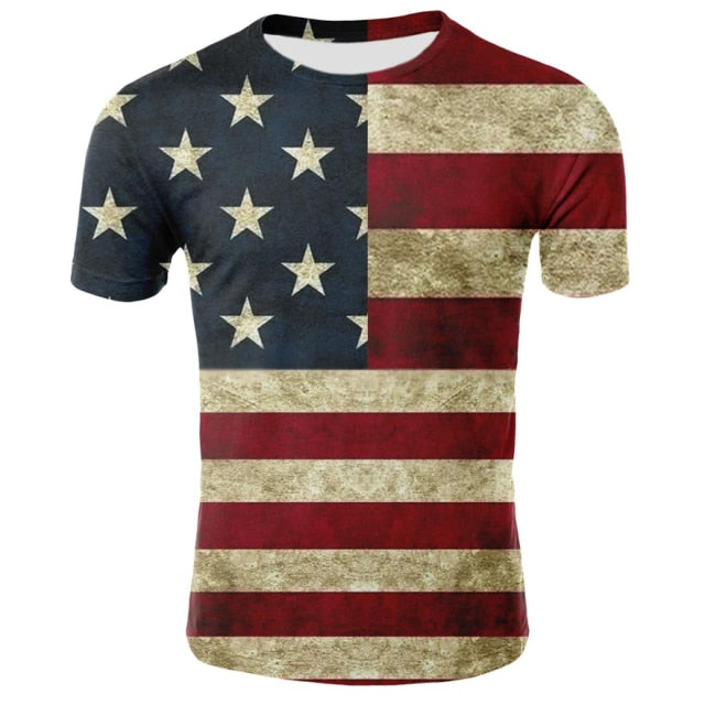 2021 New USA Flag T-shirt Men / Women Sexy 3d Tshirt Print Eagle American Flag Men T-shirt Summer Tops Tees men clothing fashion