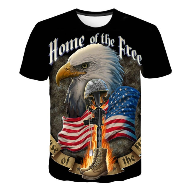 2021 New USA Flag T-shirt Men / Women Sexy 3d Tshirt Print Eagle American Flag Men T-shirt Summer Tops Tees men clothing fashion