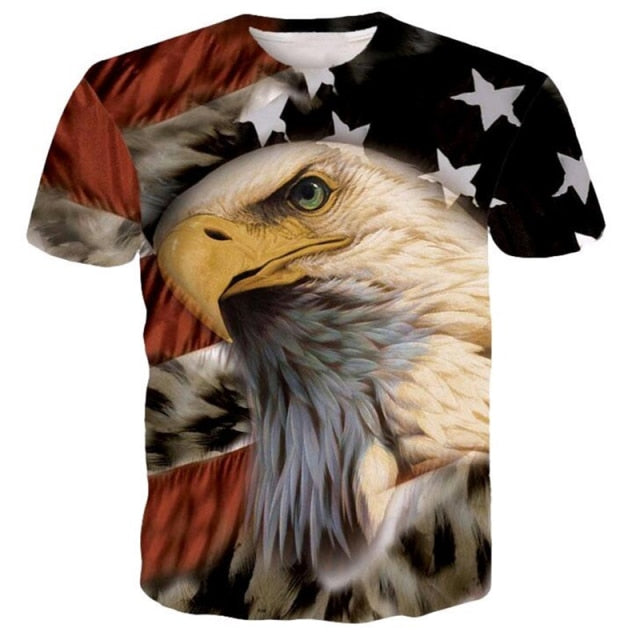 2021 New USA Flag T-shirt Men / Women Sexy 3d Tshirt Print Eagle American Flag Men T-shirt Summer Tops Tees men clothing fashion