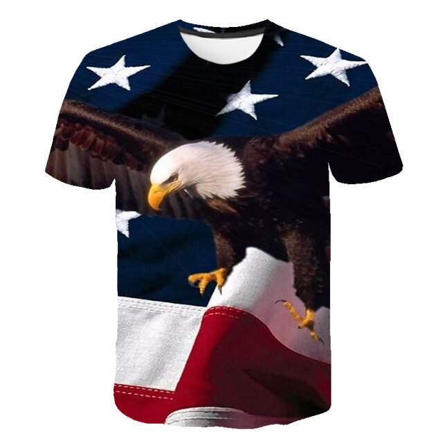 2021 New USA Flag T-shirt Men / Women Sexy 3d Tshirt Print Eagle American Flag Men T-shirt Summer Tops Tees men clothing fashion