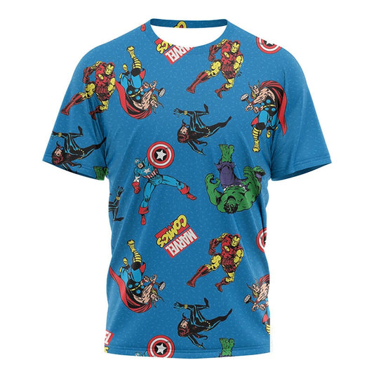 2021 Fashion New Marvel T Shirt Summer Men Short Sleeve Cartoon The Avengers Ironman Superhero 3D T-shirts Retro Mens Loose Tops