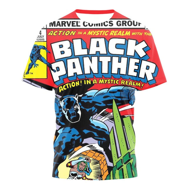 2021 Fashion New Marvel T Shirt Summer Men Short Sleeve Cartoon The Avengers Ironman Superhero 3D T-shirts Retro Mens Loose Tops