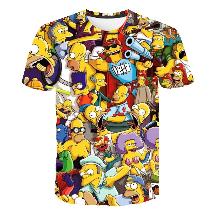 2021 New Men's 3D T-Shirt Teenager Children Cartoon Top 3DT Shirt Harajuku Men's and Women's Casual Shirt