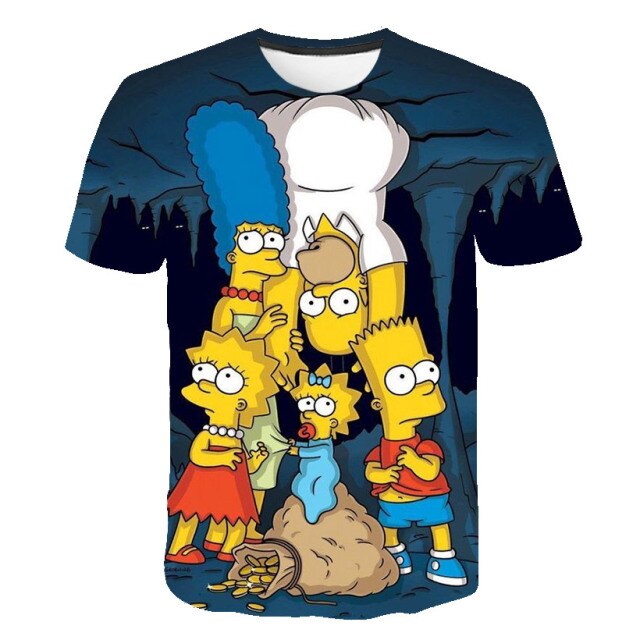 2021 New Men's 3D T-Shirt Teenager Children Cartoon Top 3DT Shirt Harajuku Men's and Women's Casual Shirt