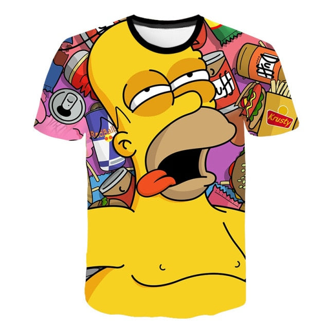 2021 New Men's 3D T-Shirt Teenager Children Cartoon Top 3DT Shirt Harajuku Men's and Women's Casual Shirt