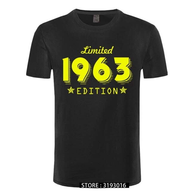 1963 Limited Edition Gold Design Men's Black T-SHIRT Cool Casual pride t shirt men Unisex New Fashion tshirt Loose Size