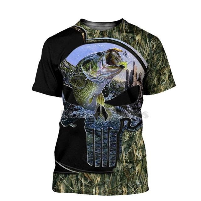 2021 New Fashion Men's 3d Printing T-shirt New Carp Animal Fisherman Fishing Art Short Sleeve Clothing Unisex