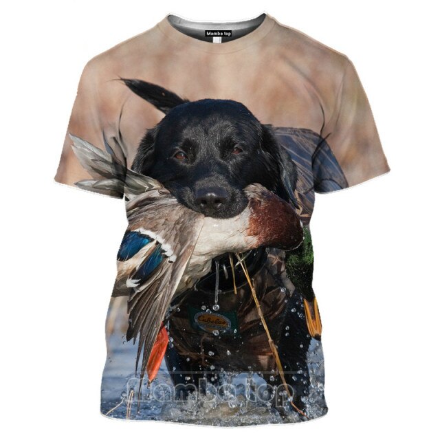 2021 Men's New Top Wild Boar T-shirt Men's Jungle Animal Mallard 3D Printing Hunting Reed Camouflage T-shirt Gun Hidden Deer Fun