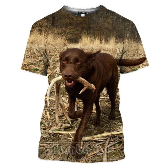 2021 Men's New Top Wild Boar T-shirt Men's Jungle Animal Mallard 3D Printing Hunting Reed Camouflage T-shirt Gun Hidden Deer Fun
