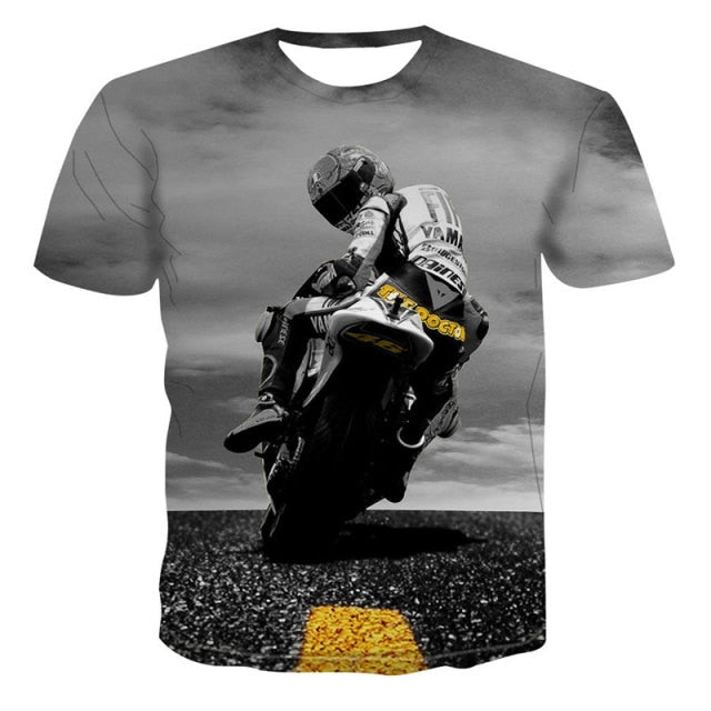 2021 Motorcycle Racer graphic t shirts For Men 3D Print Cool Locomotive Pattern T-shirt Summer Fashion Casual Streetwear Tees