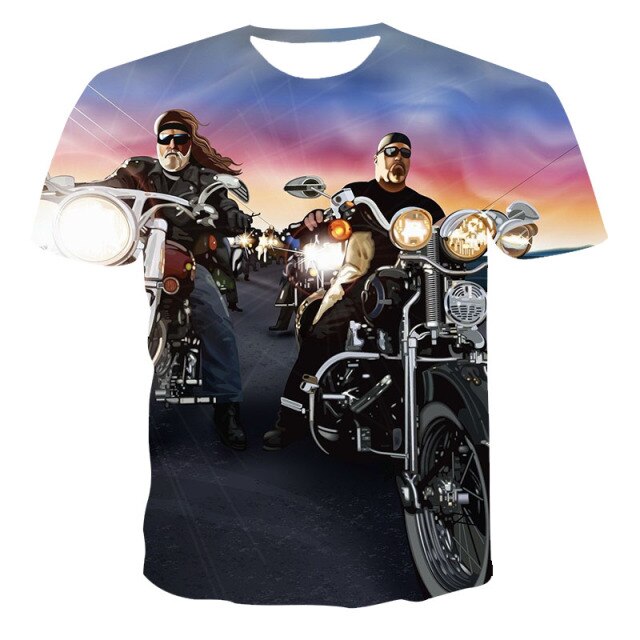 2021 Motorcycle Racer graphic t shirts For Men 3D Print Cool Locomotive Pattern T-shirt Summer Fashion Casual Streetwear Tees