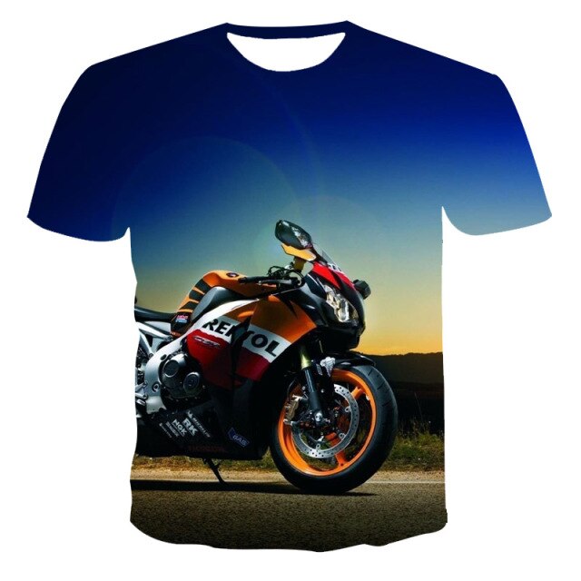 2021 Motorcycle Racer graphic t shirts For Men 3D Print Cool Locomotive Pattern T-shirt Summer Fashion Casual Streetwear Tees