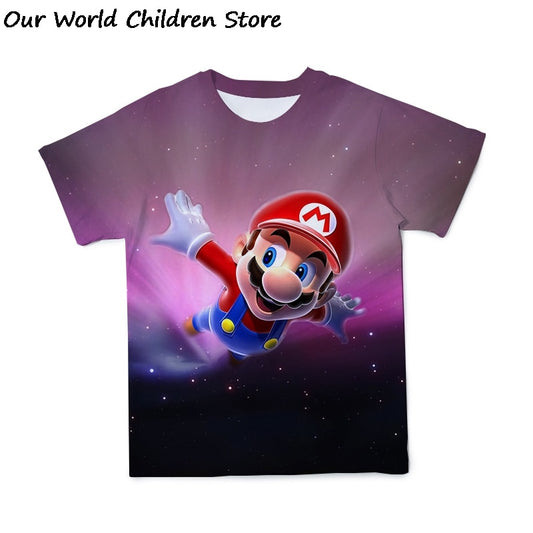 2021 summer 3D Boys Super Mary Print Girls Clothes Funny T-shirts Costume Children Clothing babyyoda T shirts Kids alt clothes