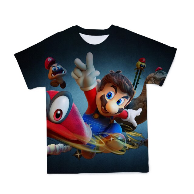 2021 summer 3D Boys Super Mary Print Girls Clothes Funny T-shirts Costume Children Clothing babyyoda T shirts Kids alt clothes