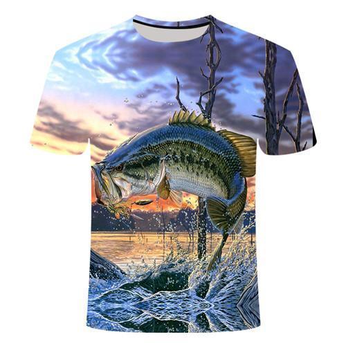 2021 new fishing t shirt style casual Digital fish 3D Print t-shirt Men Women tshirt Summer Short Sleeve O-neck Tops&Tees110-6xl