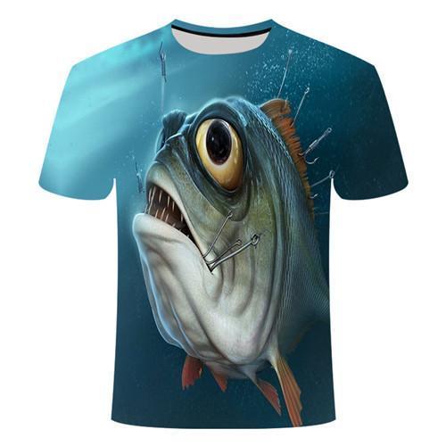 2021 new fishing t shirt style casual Digital fish 3D Print t-shirt Men Women tshirt Summer Short Sleeve O-neck Tops&Tees110-6xl