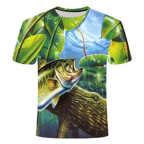 2021 new fishing t shirt style casual Digital fish 3D Print t-shirt Men Women tshirt Summer Short Sleeve O-neck Tops&Tees110-6xl