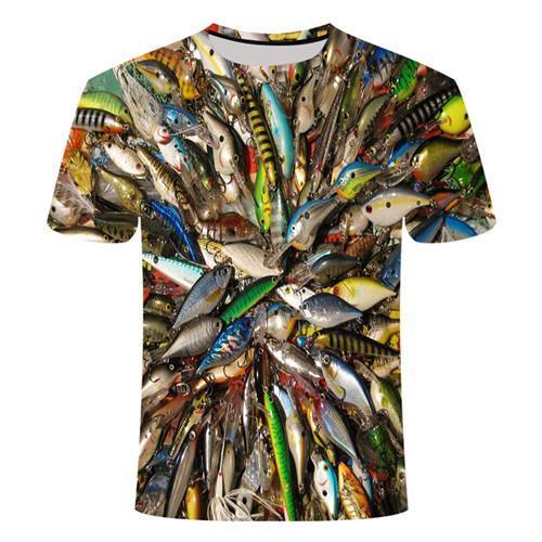 2021 new fishing t shirt style casual Digital fish 3D Print t-shirt Men Women tshirt Summer Short Sleeve O-neck Tops&Tees110-6xl