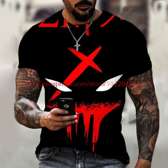 2021 New Men's Summer 3D Printed Compass T-Shirt Hip-Hop Style Large Size T-Shirt Cross Style Short Sleeve Clothing XXS-6XL